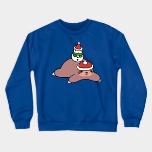 Winter Sloth and Snowman Crewneck Sweatshirt